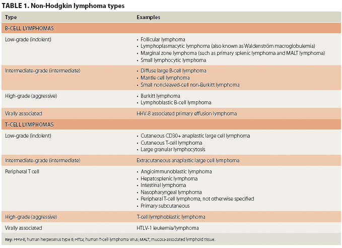 Differentiating type is key to nonHodgkin lymphomas ONA